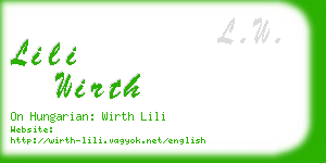 lili wirth business card